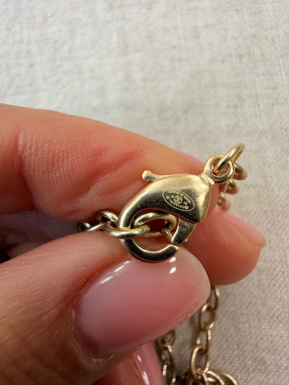 CHANEL Blue and Gold CC Logo Pendant Necklace - Picture 9 of 9